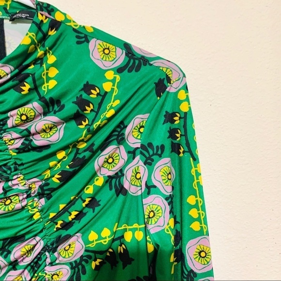 ZARA•NWOT Green Draped Casual Dress - Picture 9 of 11